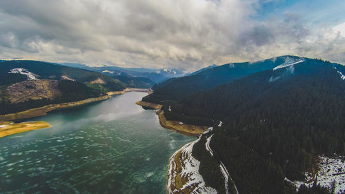 Panoramic view of lake against sky