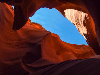 Low angle view of rock formation