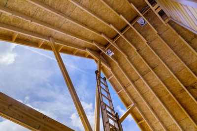 Low angle view of roof tiles