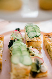Close-up of sushi served on table