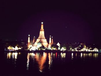 Illuminated city at night