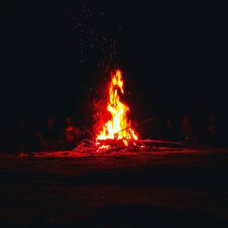 Close-up of fire at night