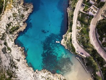 High angle view of sea