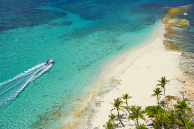 High angle view of beach