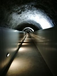Interior of illuminated tunnel
