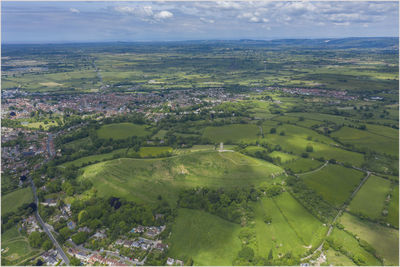 Aerial view of agricultural landscape