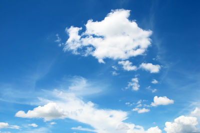 Low angle view of clouds in blue sky