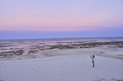 Scenic view of sea at sunset