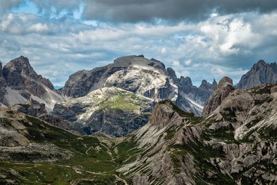 Cengia lake and dolomite alps panorama, trentino, sud tyrol, italy