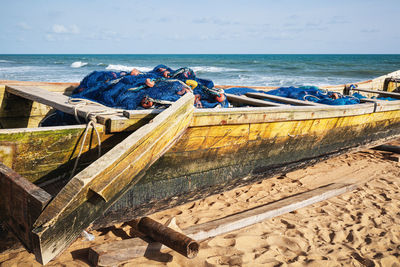 Traditional fishing boat - route des peches, cotonou, benin