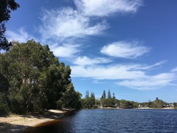 Scenic view of river against sky