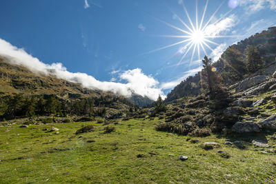Scenic view of mountains against sky