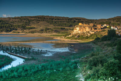 Scenic view of landscape against clear sky