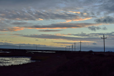 Scenic view of field against sky during sunset