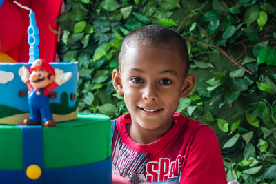 Portrait of cute boy smiling