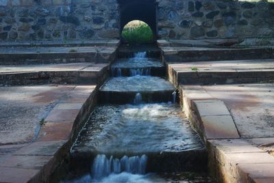 High angle view of water fountain