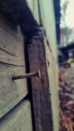 Close-up of wooden door