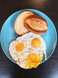 Directly above shot of breakfast served on table