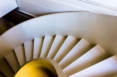 High angle view of spiral stairs