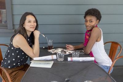 Friends having lunch together