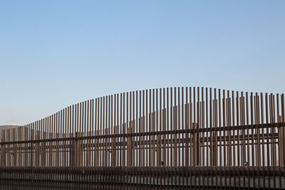 Low angle view of built structure against clear sky