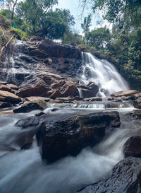 Scenic view of waterfall