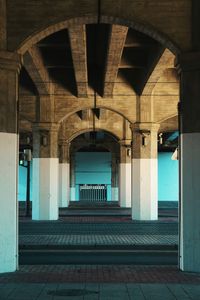 Columns architecture in the street