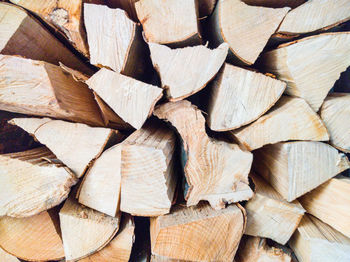 Full frame shot of wooden logs