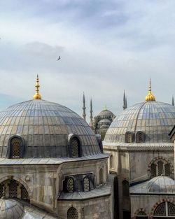 High angle view of hagia sophia against blue mosque