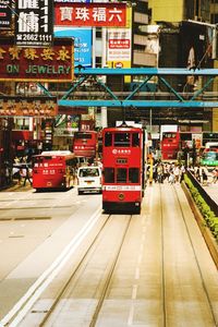 Traffic on road in city