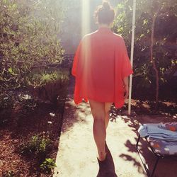 Rear view of a man standing outdoors