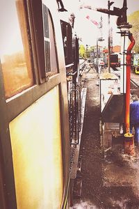 Buildings seen through window