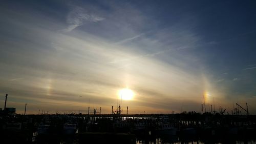 Scenic view of sea at sunset