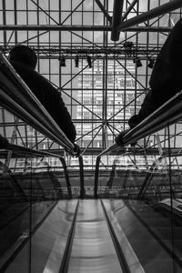 Low angle view of escalator