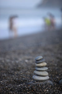 Stack of stones on beach