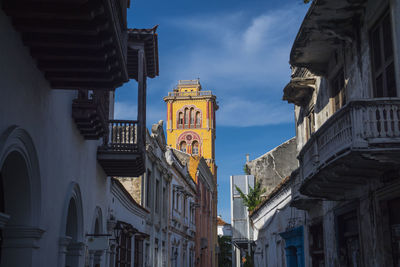 Low angle view of buildings in city