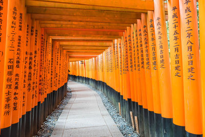 Corridor of temple against building