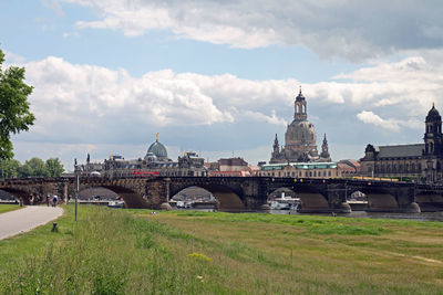 Bridge over river in city