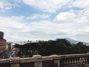 View of cloudy sky over mountains