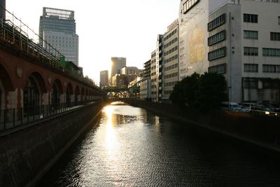 View of canal along buildings