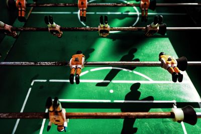 Close up of foosball