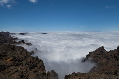 Panoramic view of rocky mountains against sky