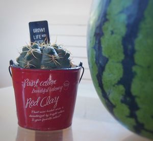 Close-up of text on wall