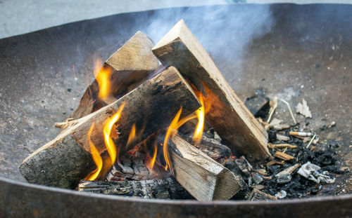 Close-up of a fire bowl