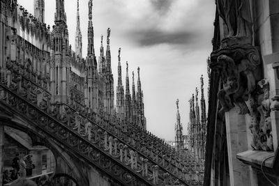 Low angle view of temple building against sky