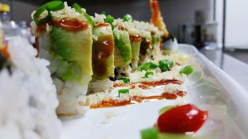 Close-up of served food