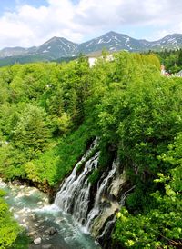 Scenic view of river flowing through rocks