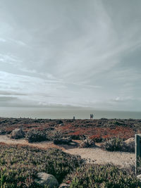 Scenic view of land against sky