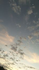 Low angle view of cloudy sky