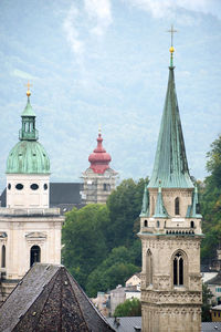 Franciscan church and salzburg cathedral in city